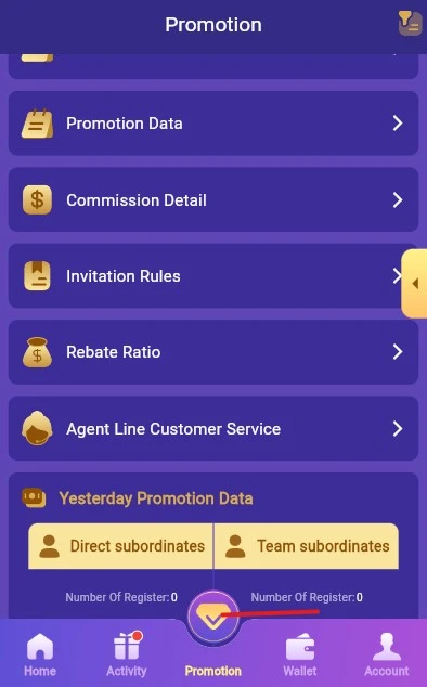 Go to promotion tab